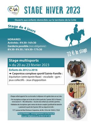 Stage multisports : hiver 2023